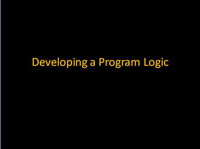 Developing a program logic presentation